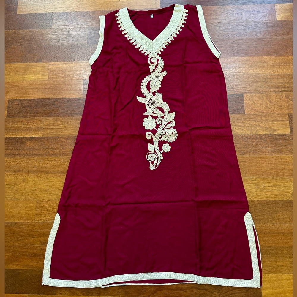 NWT - Burgundy and Cream Dress